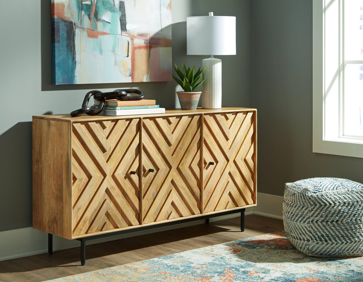 Cadewick Natural Accent Cabinet by Ashley at Eve Furniture