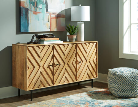 Cadewick Natural Accent Cabinet by Ashley at Eve Furniture