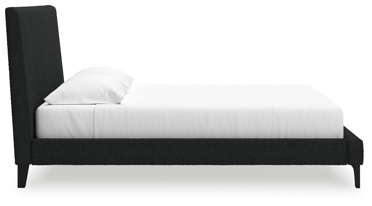 Cadmori Black King Upholstered Bed with Roll Slats by Ashley at Eve Furniture