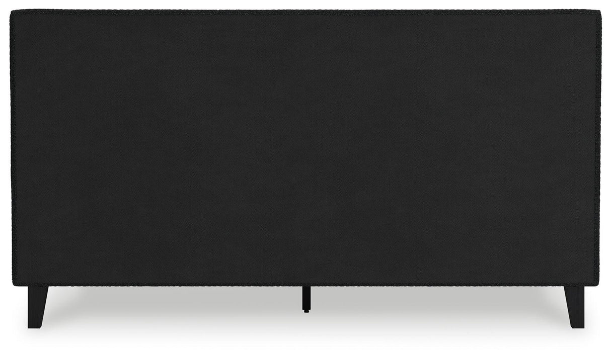 Cadmori Black King Upholstered Bed with Roll Slats by Ashley at Eve Furniture