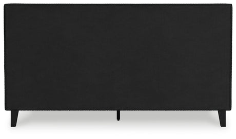 Cadmori Black King Upholstered Bed with Roll Slats by Ashley at Eve Furniture