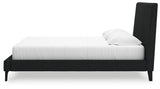 Cadmori Black King Upholstered Bed with Roll Slats by Ashley at Eve Furniture