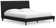 Cadmori Black King Upholstered Bed with Roll Slats by Ashley at Eve Furniture