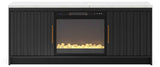 Cadmori Black & White 63" TV Stand with Electric Fireplace by Ashley at Eve Furniture