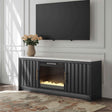 Cadmori Black & White 63" TV Stand with Electric Fireplace by Ashley at Eve Furniture