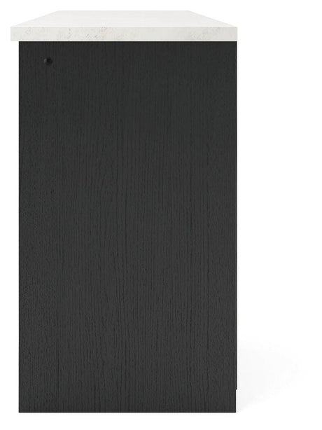 Cadmori Black/White 63" TV Stand by Ashley at Eve Furniture
