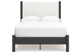 Cadmori Black/White Full Upholstered Platform Bed by Ashley at Eve Furniture