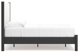 Cadmori Black/White Full Upholstered Platform Bed by Ashley at Eve Furniture