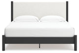 Cadmori Black/White King Upholstered Panel Bed by Ashley at Eve Furniture