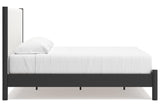 Cadmori Black/White King Upholstered Panel Bed by Ashley at Eve Furniture