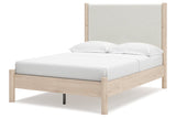 Cadmori Tan/Beige Full Upholstered Platform Bed by Ashley at Eve Furniture