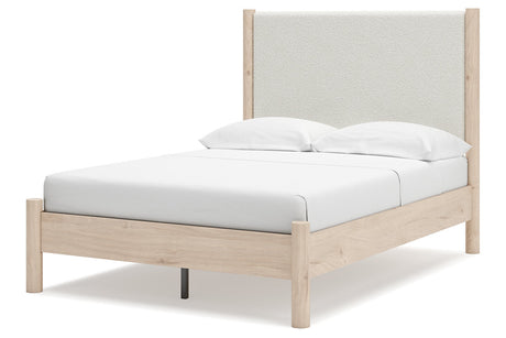 Cadmori Tan/Beige Full Upholstered Platform Bed by Ashley at Eve Furniture
