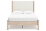 Cadmori Tan/Beige Full Upholstered Platform Bed by Ashley at Eve Furniture