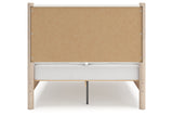Cadmori Tan/Beige Full Upholstered Platform Bed by Ashley at Eve Furniture