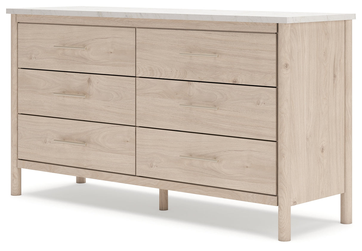 Cadmori Tan/Beige Full Upholstered Platform Bedroom Set by Ashley at Eve Furniture