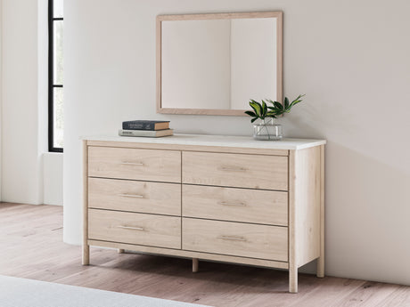 Cadmori Tan/Beige Full Upholstered Platform Bedroom Set by Ashley at Eve Furniture