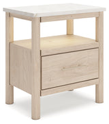 Cadmori Tan/Beige Full Upholstered Platform Bedroom Set by Ashley at Eve Furniture