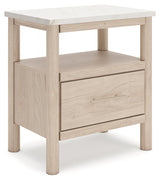 Cadmori Tan/Beige Full Upholstered Platform Bedroom Set by Ashley at Eve Furniture
