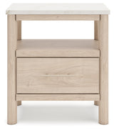 Cadmori Tan/Beige Full Upholstered Platform Bedroom Set by Ashley at Eve Furniture