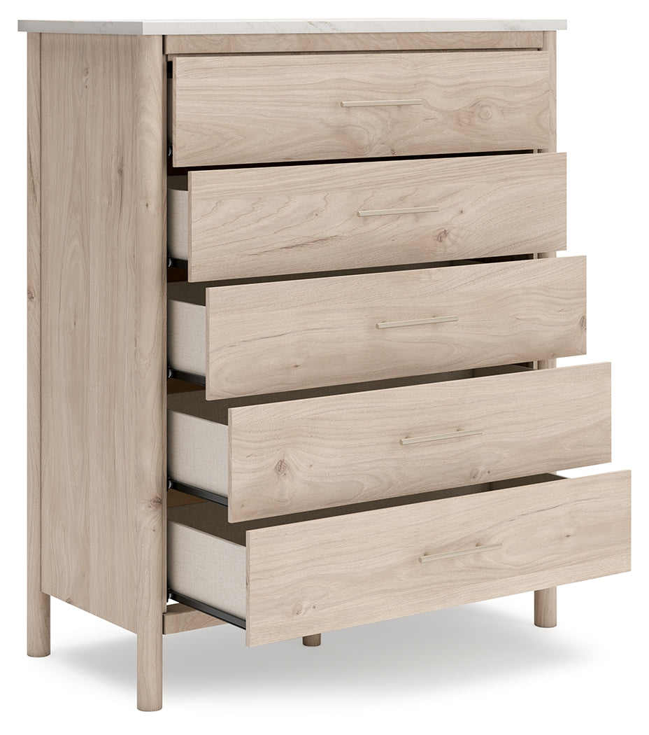 Cadmori Tan/Beige Full Upholstered Platform Bedroom Set by Ashley at Eve Furniture