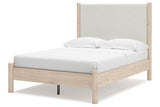 Cadmori Tan/Beige Full Upholstered Platform Bedroom Set by Ashley at Eve Furniture