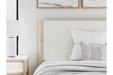 Cadmori Tan/Beige Full Upholstered Platform Bedroom Set by Ashley at Eve Furniture