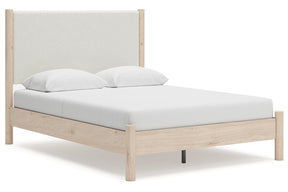 Cadmori Tan/Beige Queen Upholstered Platform Bed by Ashley at Eve Furniture