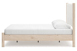 Cadmori Tan/Beige Queen Upholstered Platform Bed by Ashley at Eve Furniture