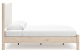 Cadmori Tan/Beige Queen Upholstered Platform Bed by Ashley at Eve Furniture