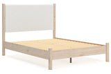 Cadmori Tan/Beige Queen Upholstered Platform Bed by Ashley at Eve Furniture