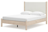 Cadmori Tan/Beige Queen Upholstered Platform Bed by Ashley at Eve Furniture