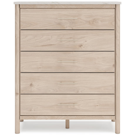 Cadmori Tan/Beige Upholstered Platform Bedroom Set by Ashley at Eve Furniture