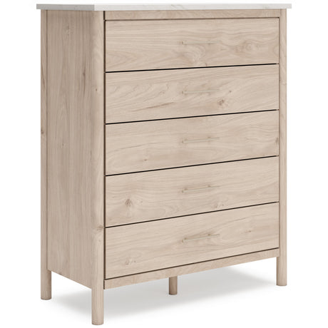 Cadmori Tan/Beige Upholstered Platform Bedroom Set by Ashley at Eve Furniture