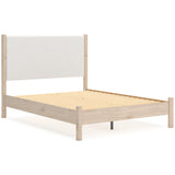 Cadmori Tan/Beige Upholstered Platform Bedroom Set by Ashley at Eve Furniture