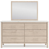 Cadmori Tan/Beige Upholstered Platform Bedroom Set by Ashley at Eve Furniture