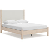 Cadmori Tan/Beige Upholstered Platform Bedroom Set by Ashley at Eve Furniture