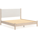 Cadmori Tan/Beige Upholstered Platform Bedroom Set by Ashley at Eve Furniture