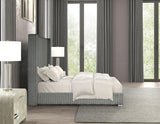 Cadwell Gray King Upholstered Platform Bed by Furniture of America at Eve Furniture