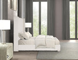 Cadwell White King Upholstered Platform Bed by Furniture of America at Eve Furniture