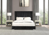 Cadwell Black King Upholstered Platform Bed by Furniture of America at Eve Furniture