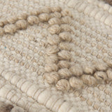 Caela Beige/Brown Wool, Cotton and Felt Popcorn Stitch Square Pouf by Mercana at Eve Furniture