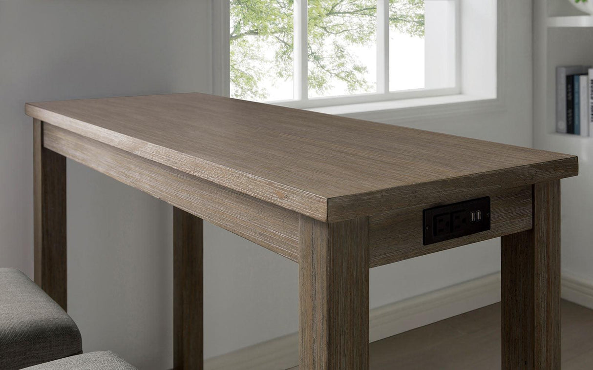 Caerleon Wire-Brushed Gray/Gray 3 Pc. Counter Ht. Dining Set by Furniture of America at Eve Furniture