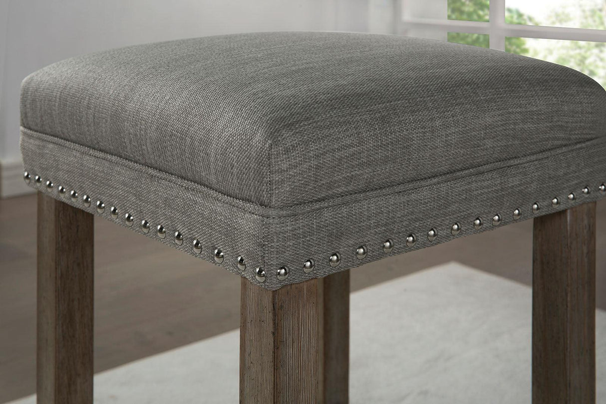 Caerleon Wire-Brushed Gray/Gray 3 Pc. Counter Ht. Dining Set by Furniture of America at Eve Furniture