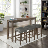 Caerleon Wire-Brushed Gray/Gray 4 Pc. Counter Ht. Dining Set by Furniture of America at Eve Furniture