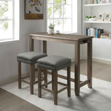 Caerleon Wire-Brushed Gray/Gray 3 Pc. Counter Ht. Dining Set by Furniture of America at Eve Furniture