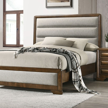 Caerwys Brown/Light Gray 4-Piece Queen Bedroom Set by Furniture of America at Eve Furniture