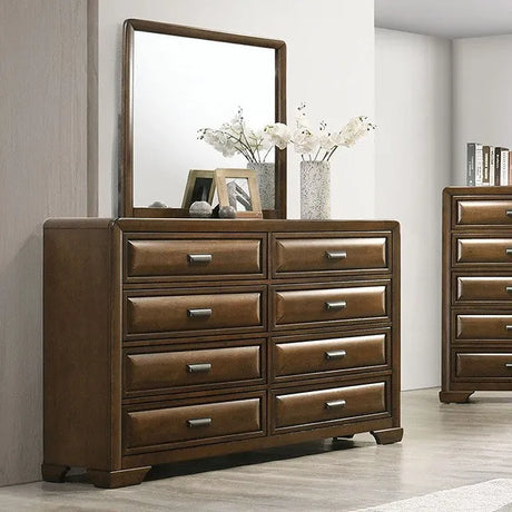 Caerwys Brown/Light Gray 4-Piece Queen Bedroom Set by Furniture of America at Eve Furniture
