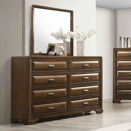 Caerwys Brown/Light Gray 5-Piece Queen Bedroom Set by Furniture of America at Eve Furniture