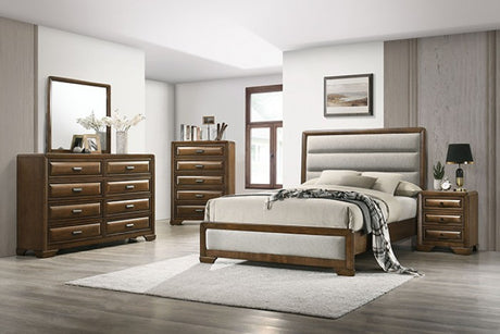 Caerwys Brown/Light Gray 4-Piece Queen Bedroom Set by Furniture of America at Eve Furniture