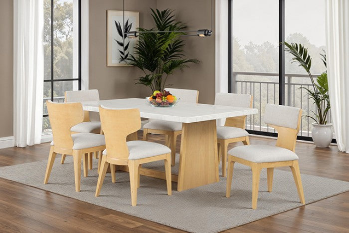 Caerwys Natural 7-Piece Dining Room Set by Furniture of America at Eve Furniture